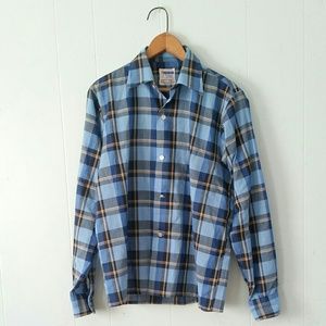 Vintage Plaid Shirt Button Casual Indie